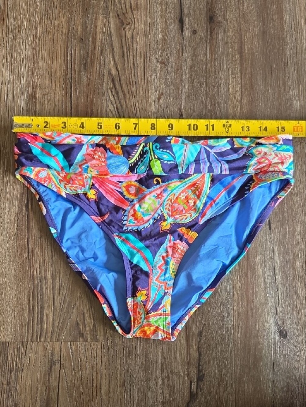 Nwot La Blanca Paisley Bikini Bottoms Swim Blue Multicolor Size 10 - Picture 2 of 6